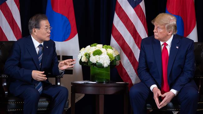 Trump talks N Korea, military costs with South’s Moon