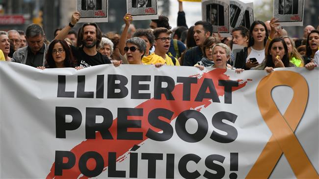 Anger in Catalonia as Spain jails independence leaders