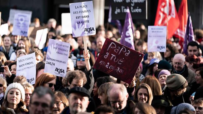Thousands march in Belgium to protest violence against women
