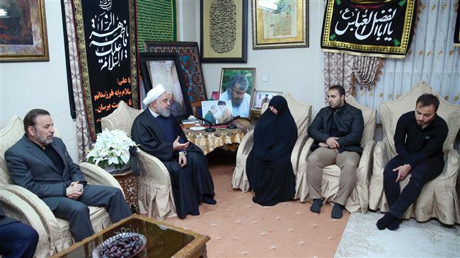 Iran's Rouhani visits family of assassinated commander Soleimani