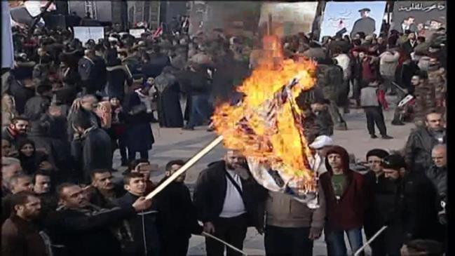 Israeli flags burnt as Syrians rally to condemn US assassination of Iran's Soleimani 