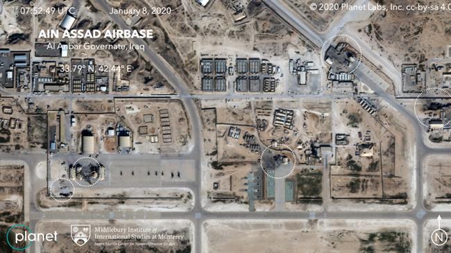 Satellite photos of damage caused by Iran attack on US base