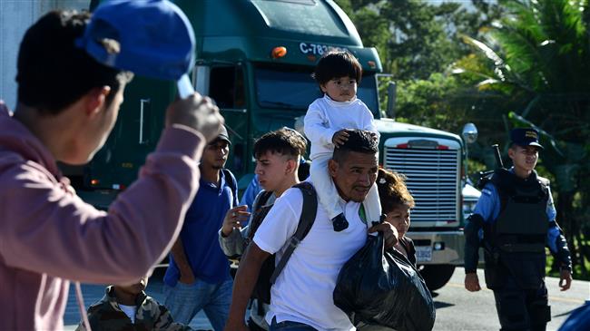 Police fire tear gas at migrants near Honduras-Guatemala border