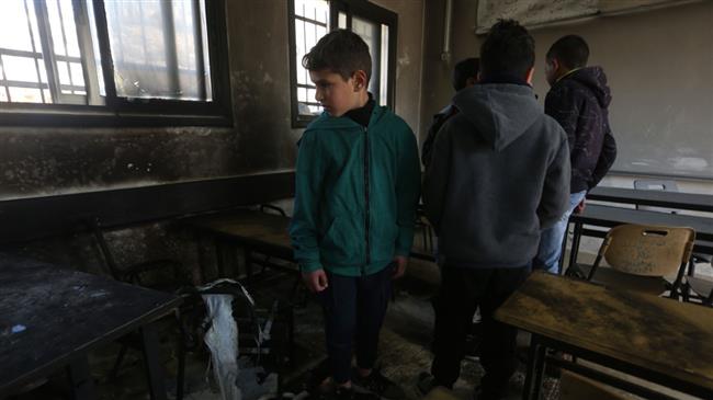 Israeli settlers torch Palestinian classroom in West Bank