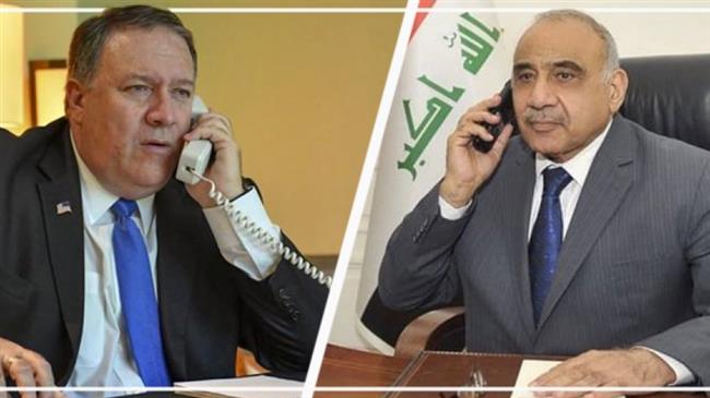 Iraqi PM urges regional de-escalation in talks with Pompeo