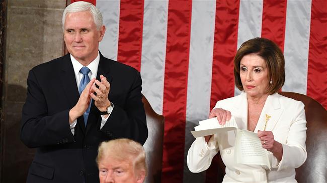 US polarization at its height as Pelosi rips up Trump’s speech