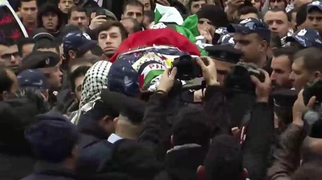 Palestinians bury police officer killed by Israeli gunfire