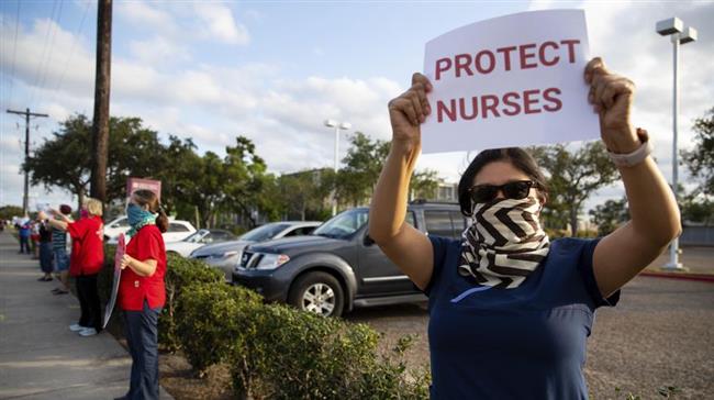 US nurses protest about 'lack of preparedness' amid coronavirus pandemic 