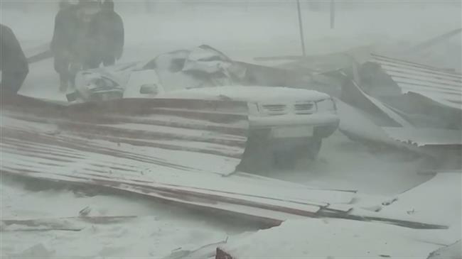 Russia: Severe blizzard rattles through Kurgan region 