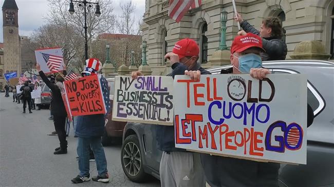 New York protesters denounce coronavirus measures 