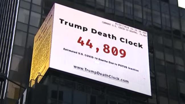 'Trump Death Clock' counts preventable US coronavirus deaths