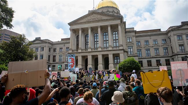 Americans protesting police brutality march on Georgia capitol