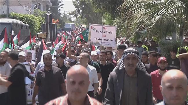 Gazans rally against Israel annexation plan