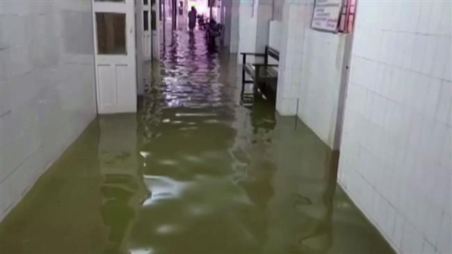 Hospital floods in Uttar Pradesh as torrential rain hits India