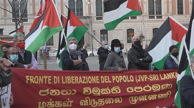 Italians stage sit-in denouncing Israel's failure to provide COVID vaccines