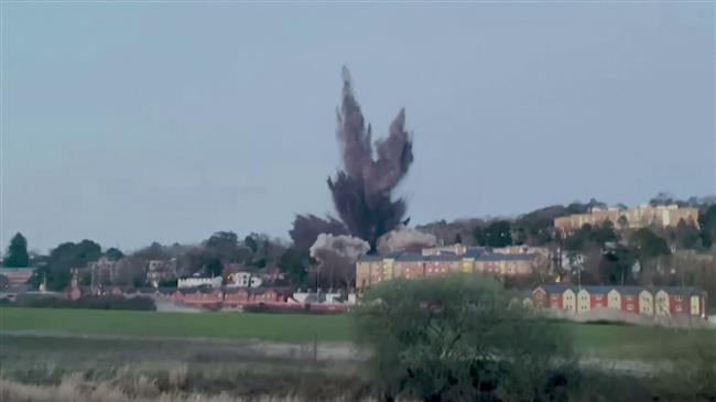 Wartime bomb detonation rocks English city