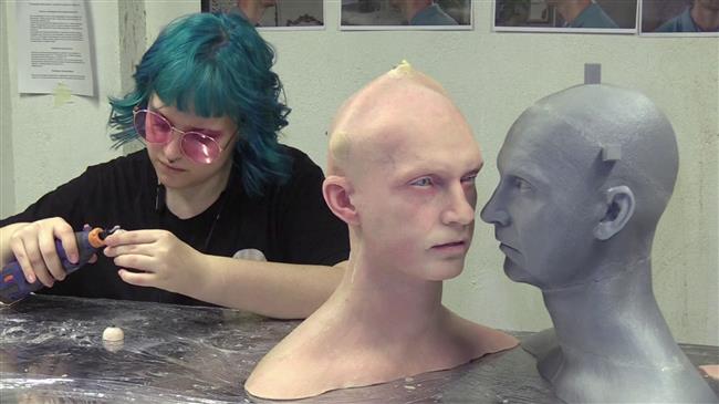 Russian: Factory designing faces for humanoid robots