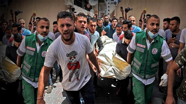 Palestinians hold funerals for victims of Israeli airstrikes